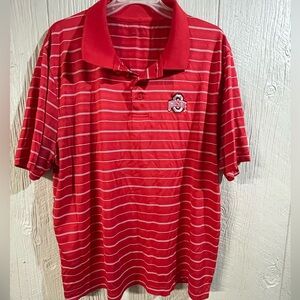 OSU Men's Red Striped Polo Shirt
